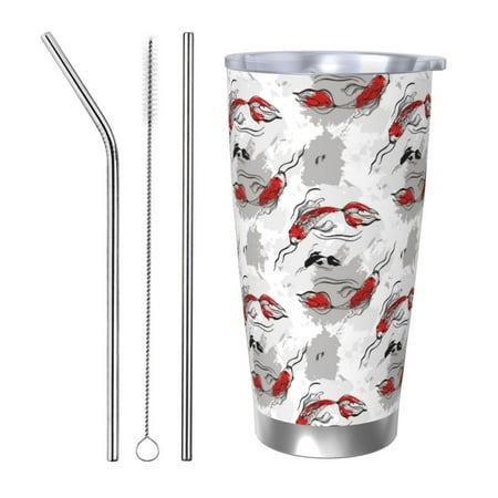 

Goofa Koi Fish for 20 oz Skinny Tumbler Stainless Steel Coffee Mug Slim Vacuum Insulated Travel Cup Car Cup-Straw Three-piece Set