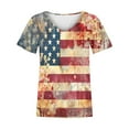 thumbnail image 5 of HEILAU 4th of July Shirts for Women American Flag Graphic Tees Independence Day Vintage Print Floral Casual V Neck T Shirt Patriotic T Shirts, 5 of 5