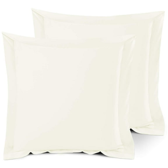 Soft Euro Pillow Shams Set, 2-Piece Microfiber Pillow Covers, Hotel Quality Bedding with Envelope Closure, 26x26 Inch, Off White
