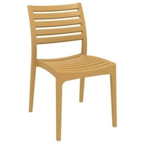 Luxury Commercial Living 33" Teak Brown Stackable Outdoor Patio Dining Chair