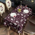 thumbnail image 2 of Burgundy Rock Skull Pattern Rectangle Tablecloth 60"x120",Waterproof Polyester Rectangle Table Cloth, Wipeable Spillproof Polyester Tablecloth for Dining, Camping, Indoor and Outdoor, 2 of 6