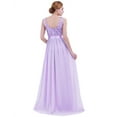 thumbnail image 3 of iEFiEL Women Embroidered Chiffon Bridesmaid Dress Full Length Evening Dress Formal Prom Ball Gowns Lavender 8, 3 of 7