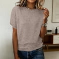 thumbnail image 2 of Women's Short Sleeve Crew Neck Knit Sweater Shirts Business Casual Work Tops Summer Soft Breathable Crew Neck Pullover Tops Lightweight Sweater Tops 2026 Dressy Casual Outfits Khaki Xl, 2 of 6
