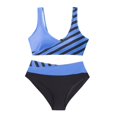 thumbnail image 4 of Huesdet Women Swimsuit Bikini Set High Waisted Push Up Cheeky Drawstring Two Piece Bathing Suit(Blue,S), 4 of 8