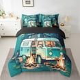 thumbnail image 2 of Erosebridal Camper Bed In A Bag,Happy Camping Bedding Set Camper Car Twin Comforter Set 7 Piece,Travel Car RV Pine Trees Bonfire Sheet Set With Comforter Room Decor, 2 of 5