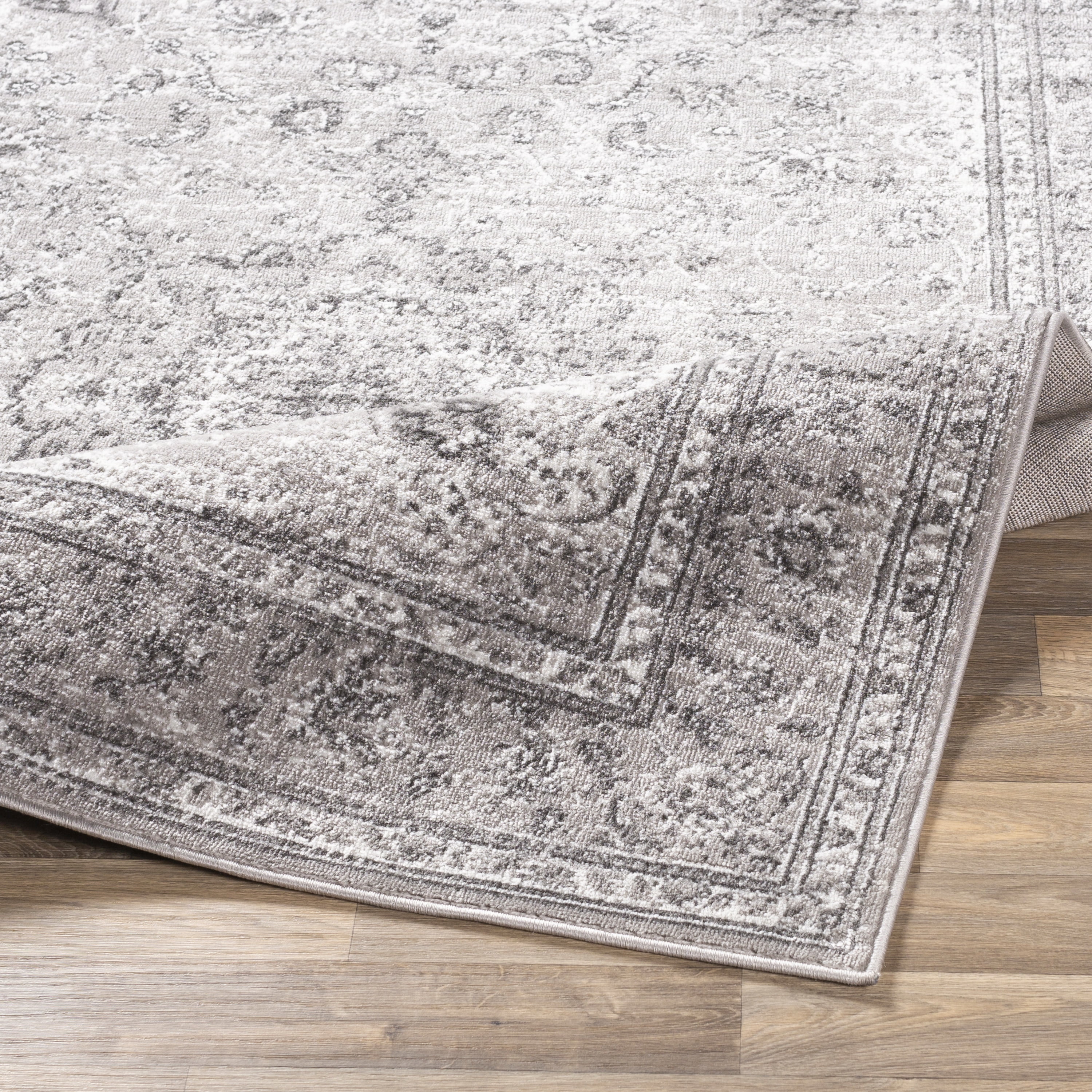 Livabliss Area Rugs for Living Room, 8x10 Monte Carlo Traditional Gray Rug, Bedroom Dining Room Home Decor Stain Resistant Carpet (7'10" x 10'2")