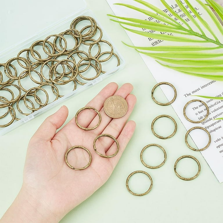 50pcs Split Rings Double Loop Jump Ring Iron Split Key Rings Metal Spiral Patterned Split Rings for Home Car Keys Organization Inner Diameter 23.5mm