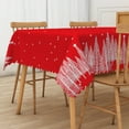 thumbnail image 4 of Nanqianyi Snow Forest Christmas Tablecloth Red Printed Snowflake Table Cloths Rectangle 54x72 Inch for Holiday Picnic Party Indoor Outdoor, 4 of 11