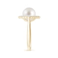 thumbnail image 3 of ANGARA South Sea Cultured Pearl Cushion Halo Engagement Ring in 14K Yellow Gold for Women | June Birthstone, Birthday, Anniversary, Jewelry Gift for Women | Pearl Ring, 3 of 9