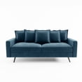 thumbnail image 3 of Pemberly Row 70" Square Arm Modern Velvet & Metal Sofa in Prussian Blue, 3 of 6