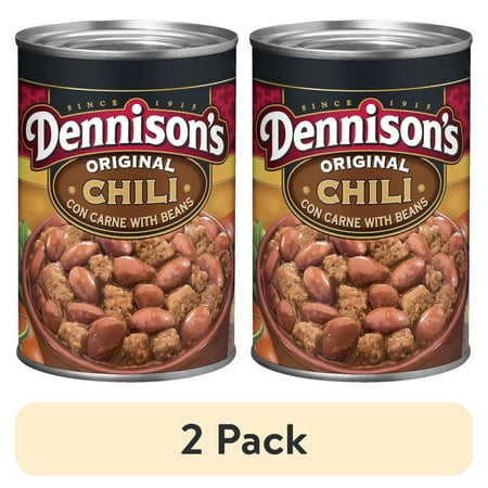 (2 pack) Dennison's Original Chili Con Carne with Beans, 26g Protein Per Serving, 15 oz. Can