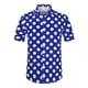 thumbnail image 5 of Camisa de verano de puntos para hombres INSPIRE CHIC, de botones, de manga corta, patrón, M, azul oscuro, 5 of 7