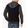 thumbnail image 2 of Ring Of Fire Mens Hooded Varsity Jacket, Black, Large, 2 of 2