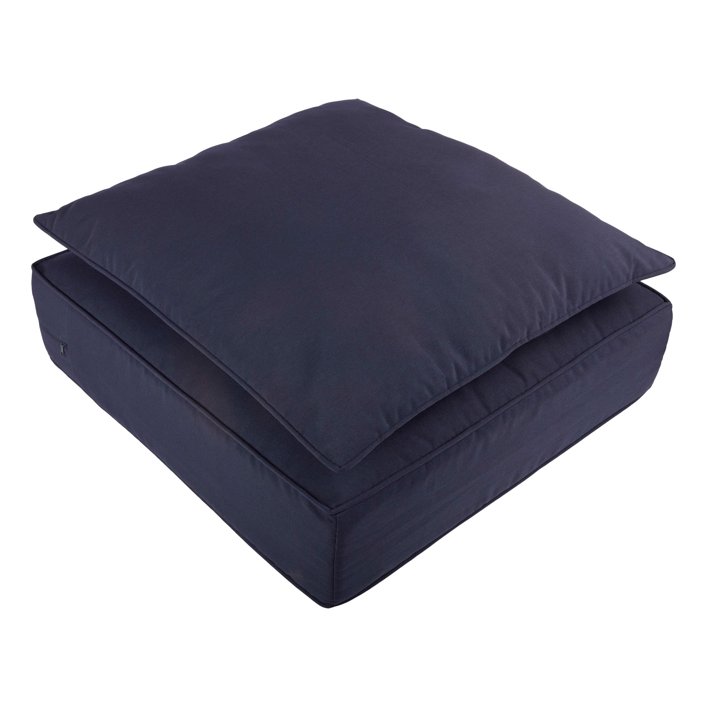 Lavish Home 24x24 Outdoor Patio Chair Cushion with Sun and Water-Resistant Removable Cover (Navy)