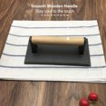 thumbnail image 2 of Zootealy Cast Iron Grill Press Bacon Press Meat Press Heavy-duty with Wood Handle Burger Steak Grilled Cheese 8.1 x 4.1in Rectangular, 2 of 8