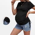 thumbnail image 4 of Neewe Women's Maternity Shirts, Crew Neck Maternity Top Short Sleeve Casual Cotton Tee Pregnancy Clothes, 4 of 7
