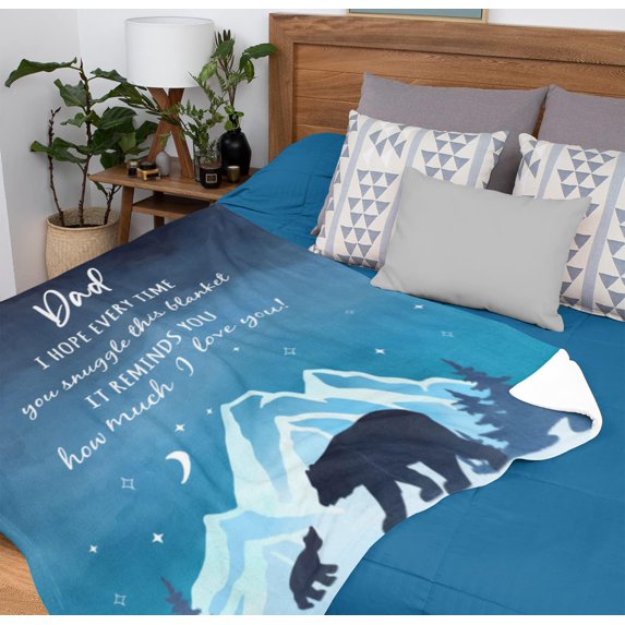 zuhoeo Dad Gifts Blanket, Birthday Gifts for Dad from Daughter Son 60"x50" Throw, Fathers Day dad Gift from Kids, Best Daddy Ever Gift Ideas
