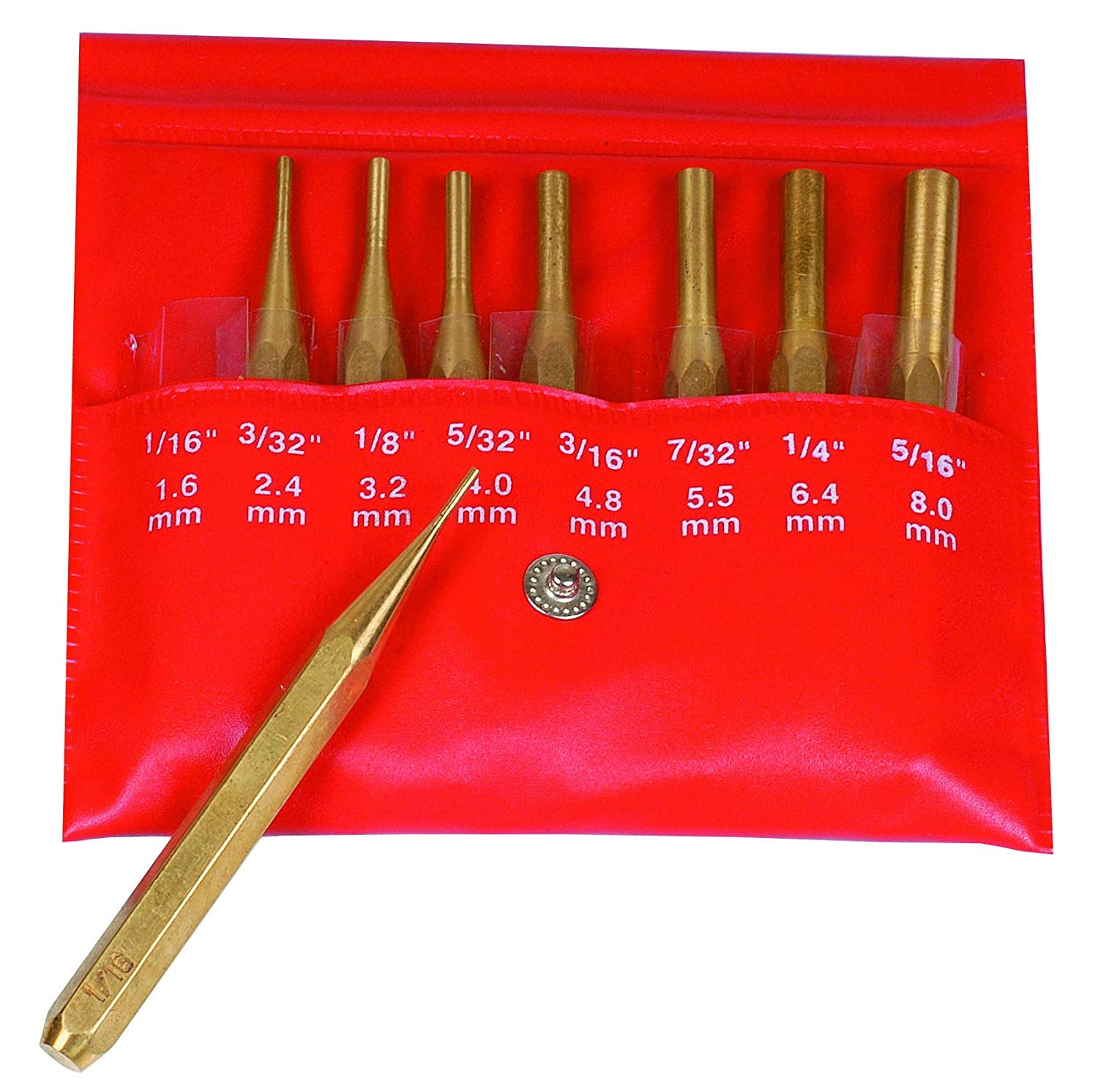 985120, Punch, Drive Pin, Set, 4", Brass, 8Pc, The set comes with 8