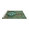 thumbnail image 2 of Ahgly Company Machine Washable Indoor Square Persian Turquoise Blue Traditional Area Rugs, 5' Square, 2 of 4