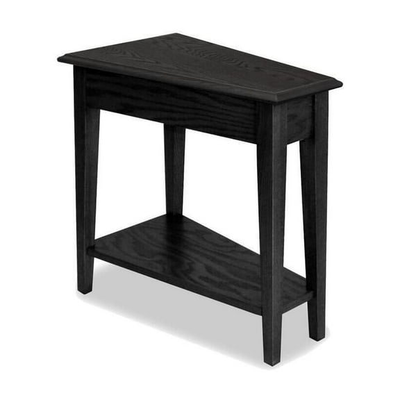 Recliner Side Table With Shelf, Console Table For Living Room, Oak Finish, Small Space Table