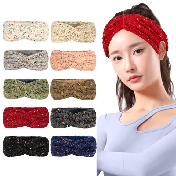 Headbands for Women LSQii Adjustable Elastic Color Point Casual Wide Head Wrap Crochet Knit Holey Hair Band Turban Fashion Spirng Summer Travel 2026