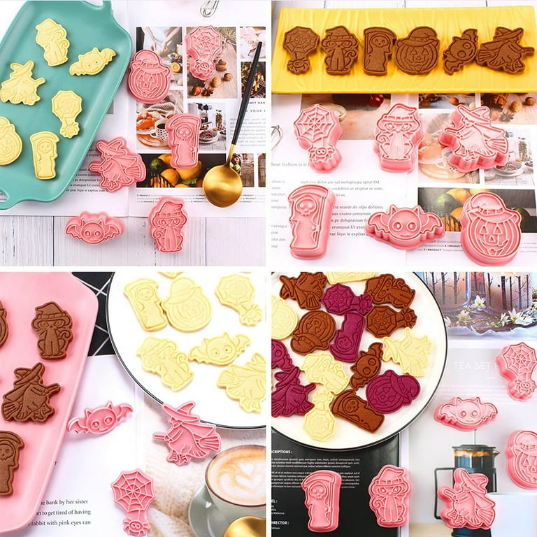 WNG Cookie Cutter Set 8 Pcs Cookie Cutters for Making Pumpkin Bat Witch Cat  Pie 3D Mini Fondant Cookie Stampers for DIY Cake Baking Decoration Supplies  Favors 