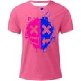 thumbnail image 4 of Men's Graphic T-Shirts Y2k Novelty Funny Smile Face Print Crewneck Short Sleeve Tops Casual Summer Loose Fit Streetwear Tees Z005-Hot Pink L, 4 of 4