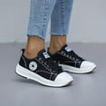 thumbnail image 2 of Zapatos de lona con plataforma para mujer, zapatillas con cordones y punta redonda de color sólido, zapatos bajos casuales, 2 of 4