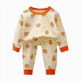 thumbnail image 6 of NOLDARES Baby Infant Girls Fall Winter Outfits Clothing Long Sleeve Top and Cozy Joggers Pants 2 Piece Set Cute Print Clothes(Orange,3-4 Y), 6 of 6