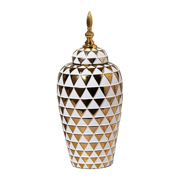 APLVFFZH Ginger Jar Flower Vase Organizer Handmade Furniture Modern Decorative Home Decor Gold Medium