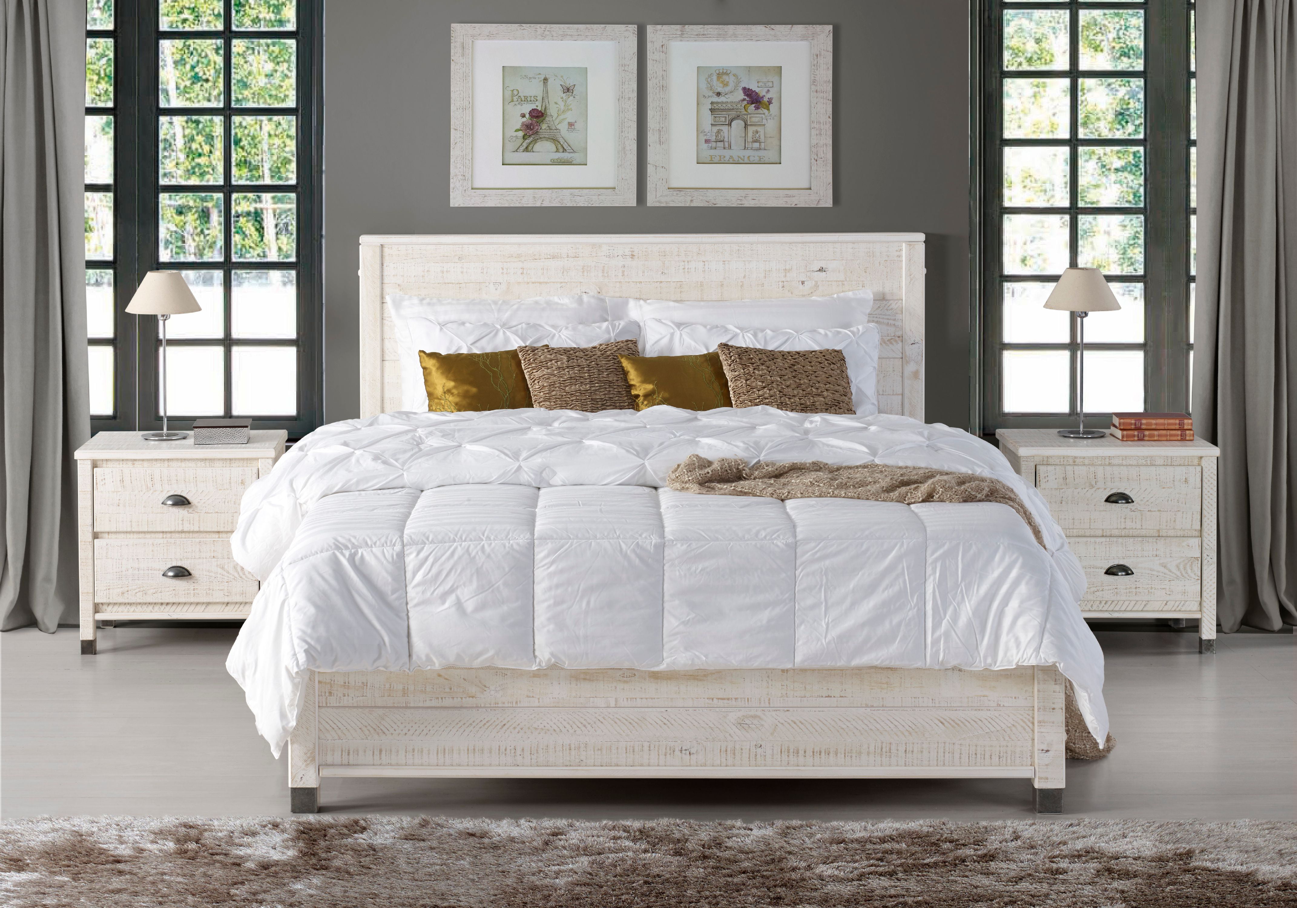Baja Platform Bed - Full Size - Shabby White Finish - Walmart.com ...