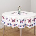 thumbnail image 5 of 4th of July Tablecloth Patriotic Round Tablecloth 60 Inch Washable Star Butterfly Table Cloth Waterproof Fabric Table Cover for Holiday Outdoor Party Kitchen Dining Table Decor, 5 of 6