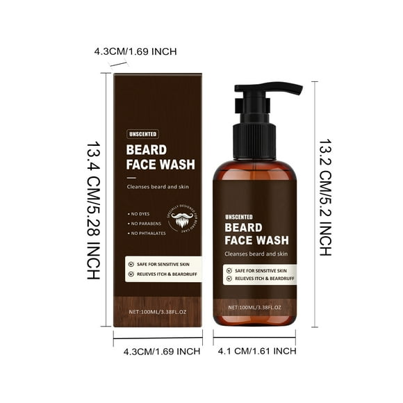 Limpiador de barba para hombres, suave, no irritante, suavizante, crema de afeitar para barba, limpiador en espuma, control de grasa, hidratante, especial para el cuidado de la barba, 100 g