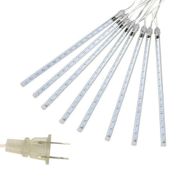 Nieve que cae gota de agua Carámbano Luz de jardín Impermeable Fiesta de vacaciones Boda LED Luz de lluvia Enchufe de EE. UU. 8 tubos 50 cm Methold HA2465-09B