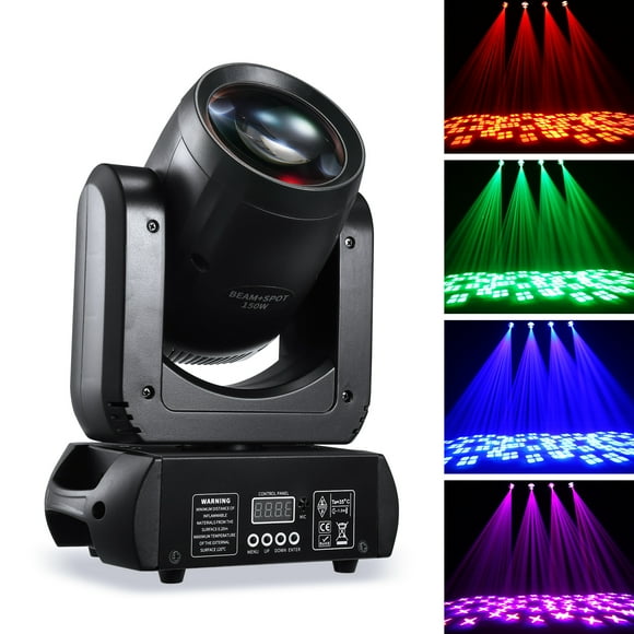 8500K COB LED Moving Head, 6+12 Prism 150W Spot with 8 Colours 8 Gobos DJ Lights, Sound Activated DMX Stage Light for Christmas Disco Club Party Wedding