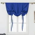 thumbnail image 1 of Nvzi Cortina opaca con lazo para amarrar, con aislamiento térmico, ajustable, para ventanas pequeñas, con bolsillo para barra (46" x 63", azul oscuro), 1 of 5