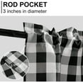 thumbnail image 4 of dinii Buffalo Plaid Curtains Valances for Windows - Black and White Semi Sheer Checkered Rod Pocket Valance for Living Room, Farmhouse, Bedroom, 54 x 18 Inches Length, 1 Panel, 4 of 6