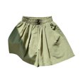 thumbnail image 6 of Wide Leg Linen Shorts for Girls Elastic High Waisted Pleated Casual Loose Bermuda Shorts, 6 of 7