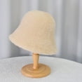 thumbnail image 5 of Winter Hats for Women Fleece Lined Beanie Knit Chunky Womens Snow Cap Women's Winter Plush Bucket Hat Windproof Warm Earprotection Fisherman's Hat Beige, 5 of 5
