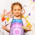 thumbnail image 2 of Colorful Tie Dye Mandala Pattern Kids Aprons for Girls and Boys,Adjustable Neck Strap Toddler Aprons for Kids Cooking Baking, 2 of 6