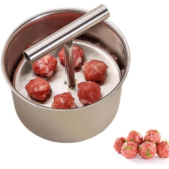 SharkTRUE Stainless Steel Meatball Maker, Balls Manual Meatball Maker Machine Press Tool, Kitchen Extruded Meatball Making Tool for Dumplings Pastries and Meatballs