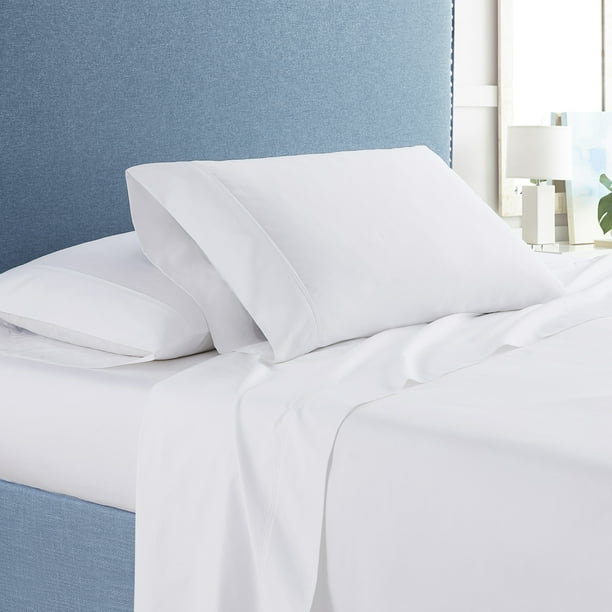Sweet Home Collection 100Percent Egyptian Cotton Percale Sheet Set 200 Thread Count White King