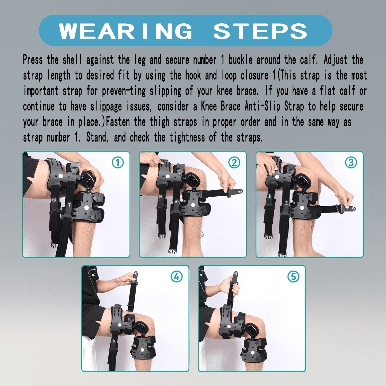 Komzer Elite Dual Adjustment Osteoarthritis Knee Brace for Women & Men, OA Unloader Knee Brace for Osteoarthritis, Arthritis Pain, Lateral Degeneration Knee Support (Gray, Right)