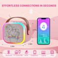 thumbnail image 6 of MEGNUT Kids Karaoke Machine, Mini Portable Speaker with Wireless Microphone and LED Lights Birthday Gifts for Home Party, Pink, 6 of 8