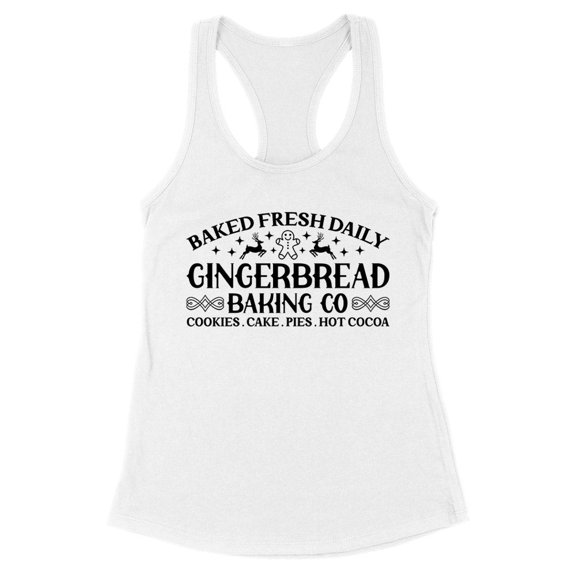 Gingerbread Baking Co Tank Top Fitted Racerback Women's Large White