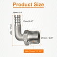 thumbnail image 2 of Uxcell 2pcs 90 Degree Elbow Hose Barb Fitting 0.4" Barb x 1/2" NPT Male Stainless Steel Pipe Fitting Air Hose Fittings Coupler, 2 of 6