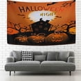thumbnail image 2 of GZHJMY Tapestry Wall Hanging Halloween Pumpkins Black Cat Bats Tapestry Decorative Tapestries Wall&nbsp;Blanket&nbsp;Bedding Tapestry for Bedroom Living Room Dorm 90"x60" Gift Decor, 2 of 7
