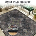 thumbnail image 6 of BNM Medallion Washable Indoor Area Rug, 2'7" x 8', Black, 6 of 11