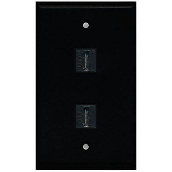 RiteAV - Black 2 Port HDMI Wall Plate