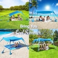 thumbnail image 4 of Rhino Valley Beach Tent Sun Shelter, Beach Canopy Tent Sun Shade UPF50+ Protection with 8 Sandbags 4 Stability Poles, Outdoor Beach Shade Canopy for Beach, Camping, Fishing, 4 of 9